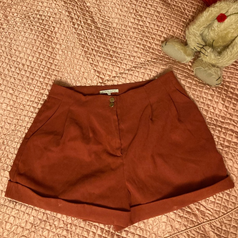 High wasted suede shorts